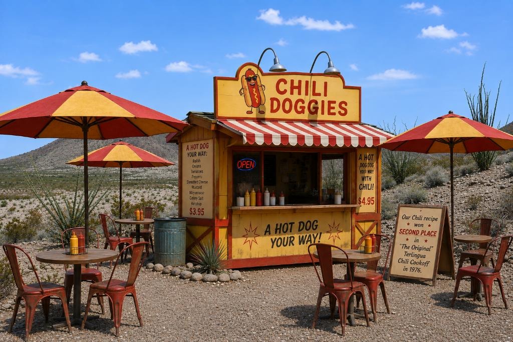 Terlingua, Texas — the home of Chili Doggies